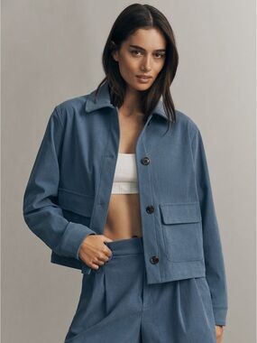 (NWT) Varley Carlotta Cropped Corduroy Button-Down Jacket